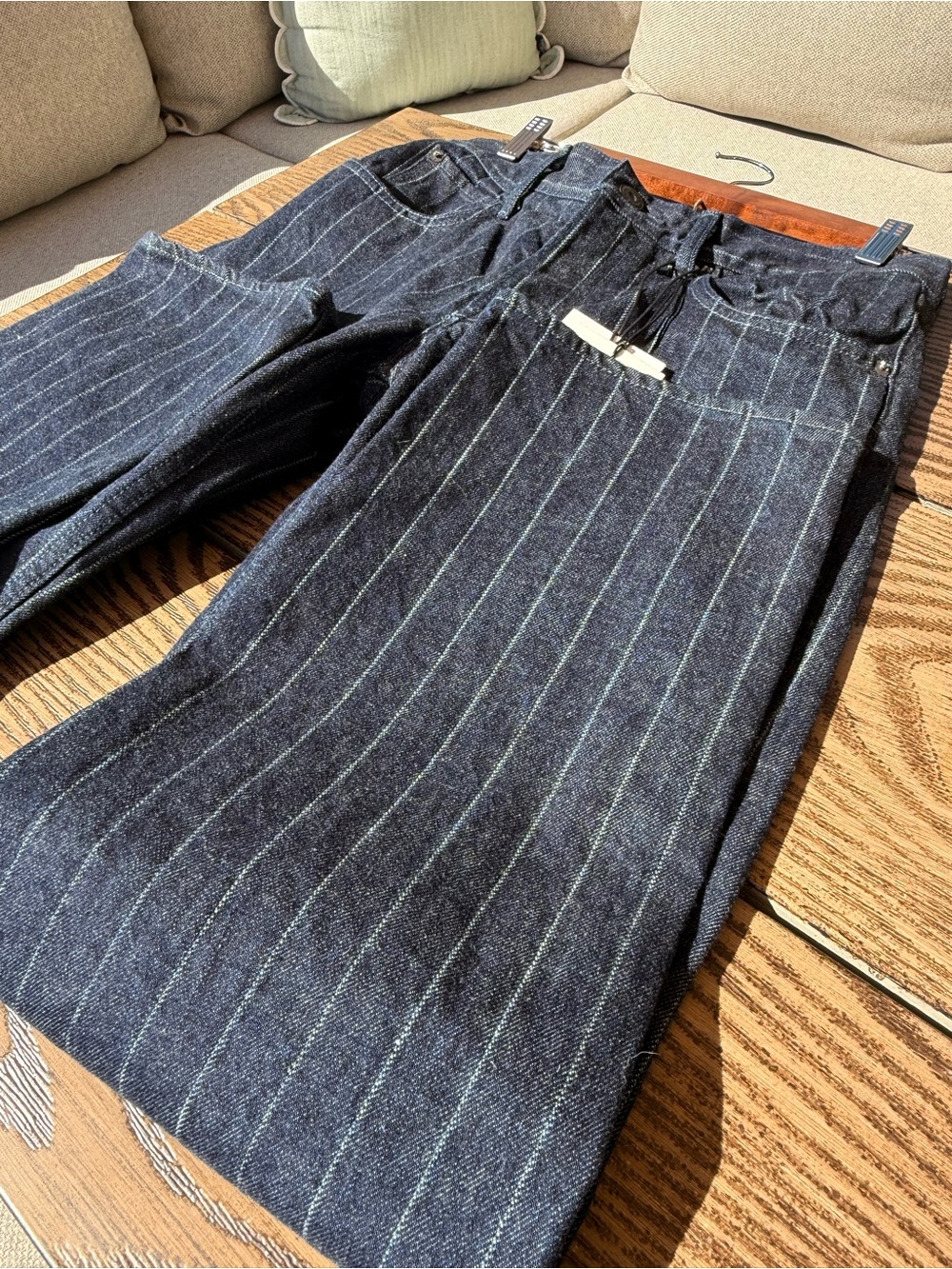 Moussy Vintage Syosset Pinstripe Straight Low-Rise Jeans - Picture 13 of 13